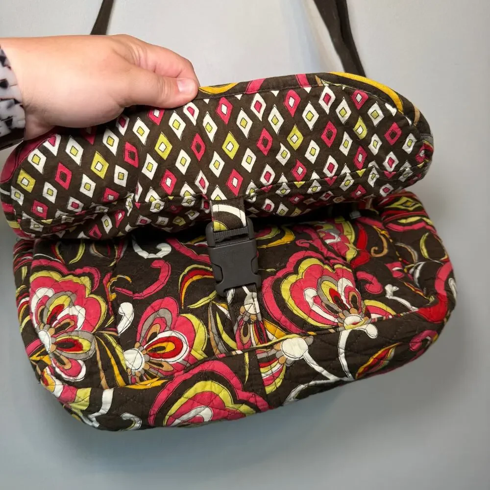 Vera Bradley Puccini Print Floral Laptop Crossbody Messenger Bag